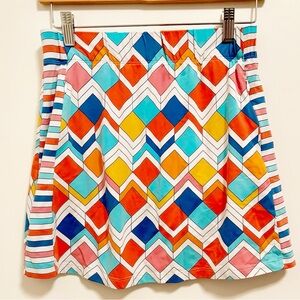 J. McLaughlin Multi Color Geometric Skort -XS EUC
